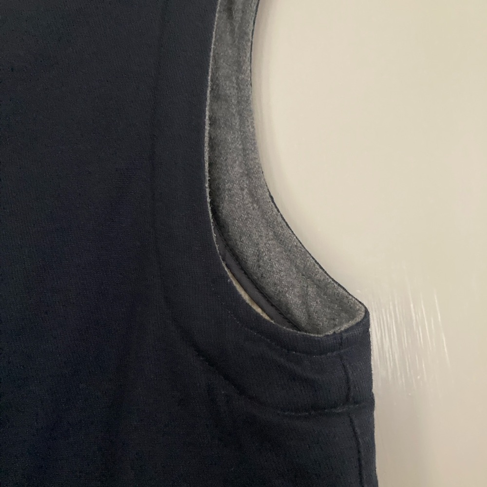 MHL Margaret Howell Navy Shearling Vest - Picture 5 of 12